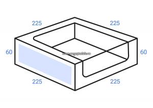 Коробка для торта 22,5х22,5 см, h 6 см, С ОКНОМ, картон белый, с окном (80) Арт. КТ 60 