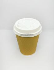 Крышка d 90 мм, ПП, для стаканов, HSL белая с выбором напитка (кнопки: Кофе, Чай, Капучино и Латте), 1*100 (1000 шт./ 10 уп. в кор.)